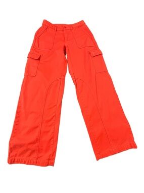 Victoria’s Secret Wide Leg Cargo Pants - Bright Red Orange